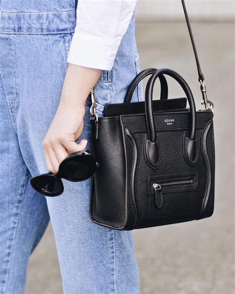 celine luggage tote mini black|celine nano luggage.